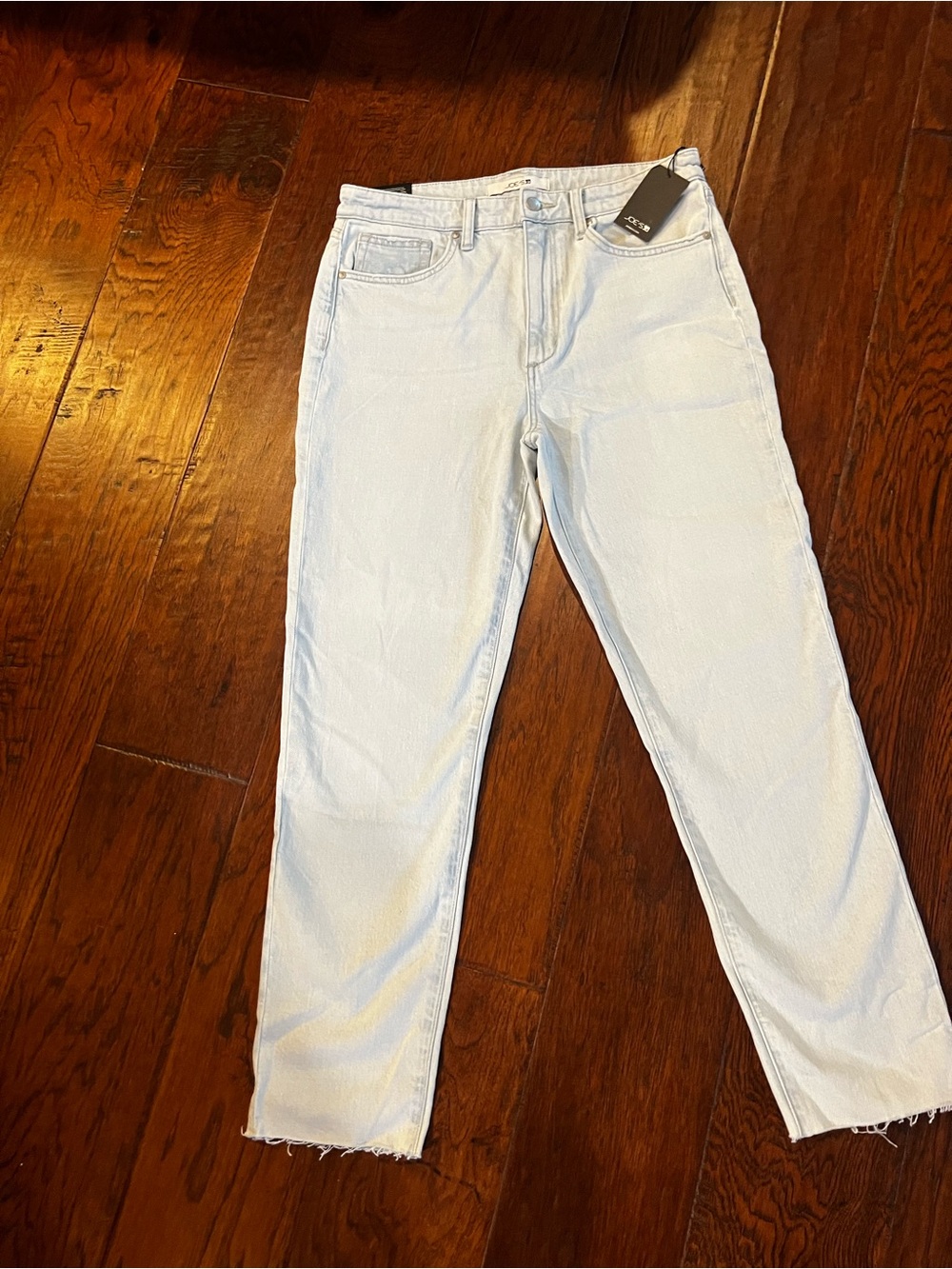 NWT Joe’s Jeans High Rise Straight Ankle Jeans Size 31 Light Wash Raw Hem